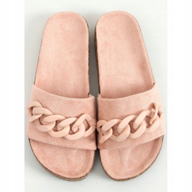Chinelos de cortiça rosa com corrente DZ907 Pink 1