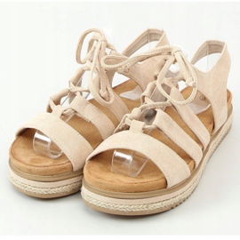 Sandálias com alpargatas W86 Beige bege 1