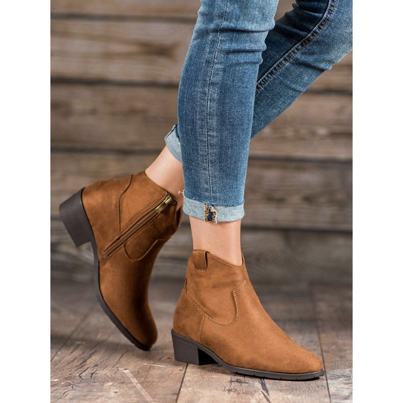 Filippo Botas de caubói de camurça castanho 1