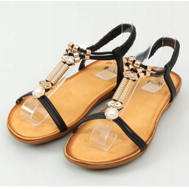 Sandálias femininas negras H075 Negro preto 1