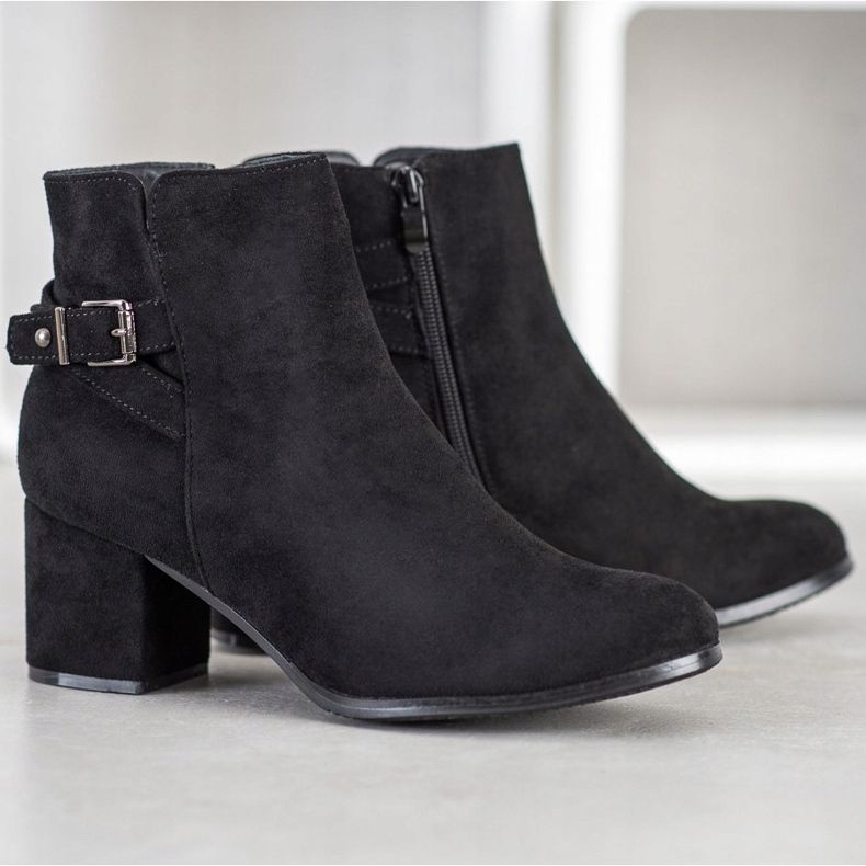 J. Star Botas pretas de salto alto preto 1