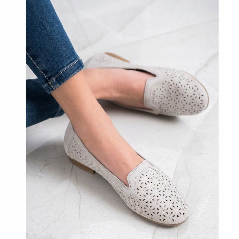 Filippo Senhores de couro com zircônia cúbica cinza 1