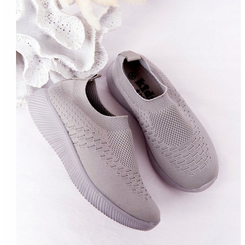 EVE Calçados infantis esportivos cinza deslizante viagem escolar 1