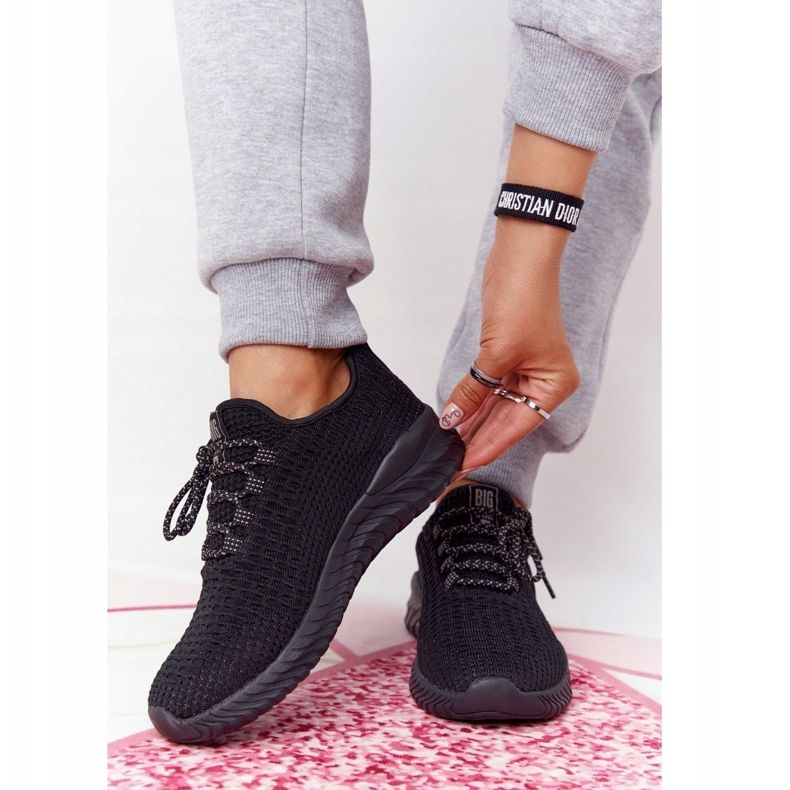 Sapatos esportivos femininos Memory Foam Big Star HH274298 Preto 2