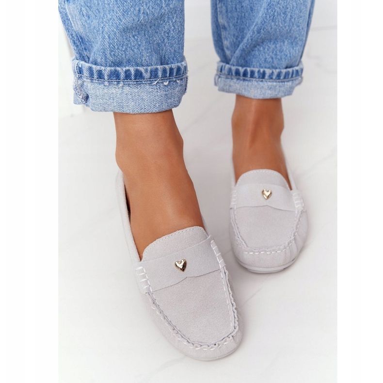 S.Barski Mocassim de camurça feminino S. Barski cinza 1