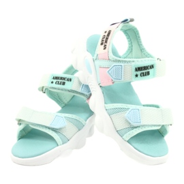 American Club Sandálias verdes das meninas verde RL32/21 3
