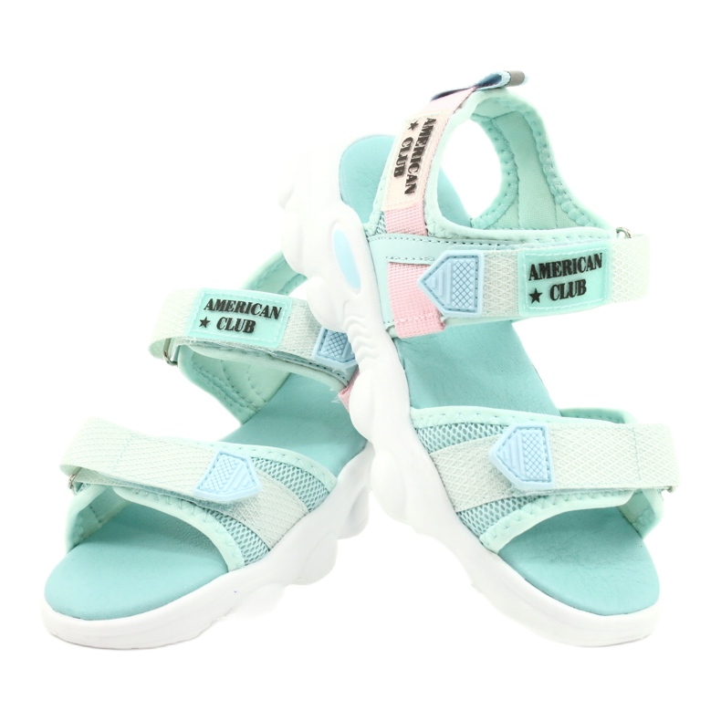 American Club Sandálias verdes das meninas verde RL32/21 3