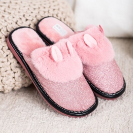 Bona Chinelos brilhantes com danos rosa 1