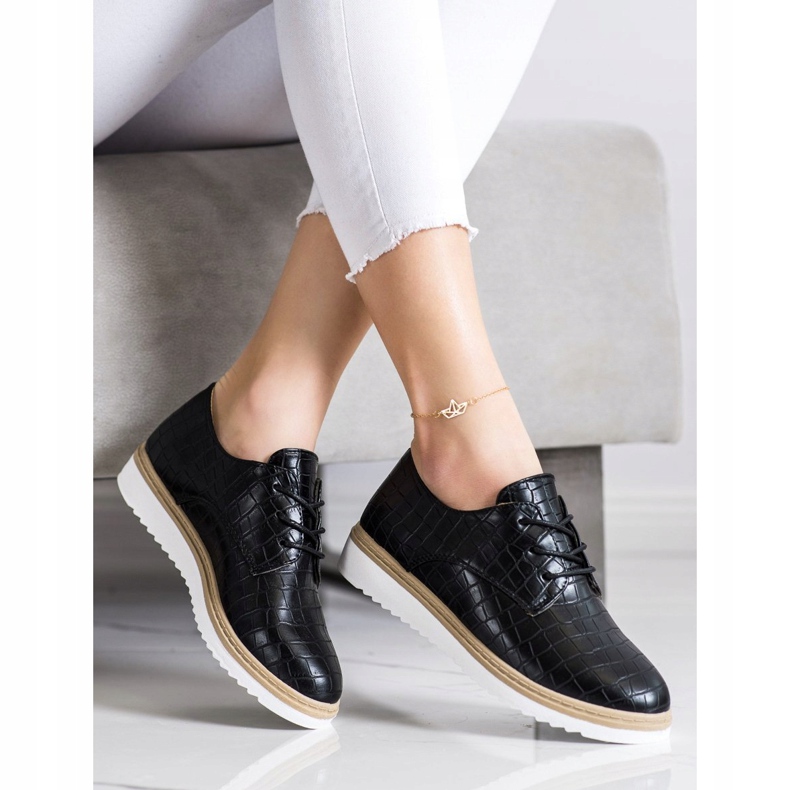 SHELOVET Sapatos Black Snake Print preto 2