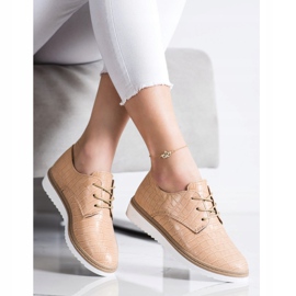 SHELOVET Sapatos com estampa de cobra marrom 2