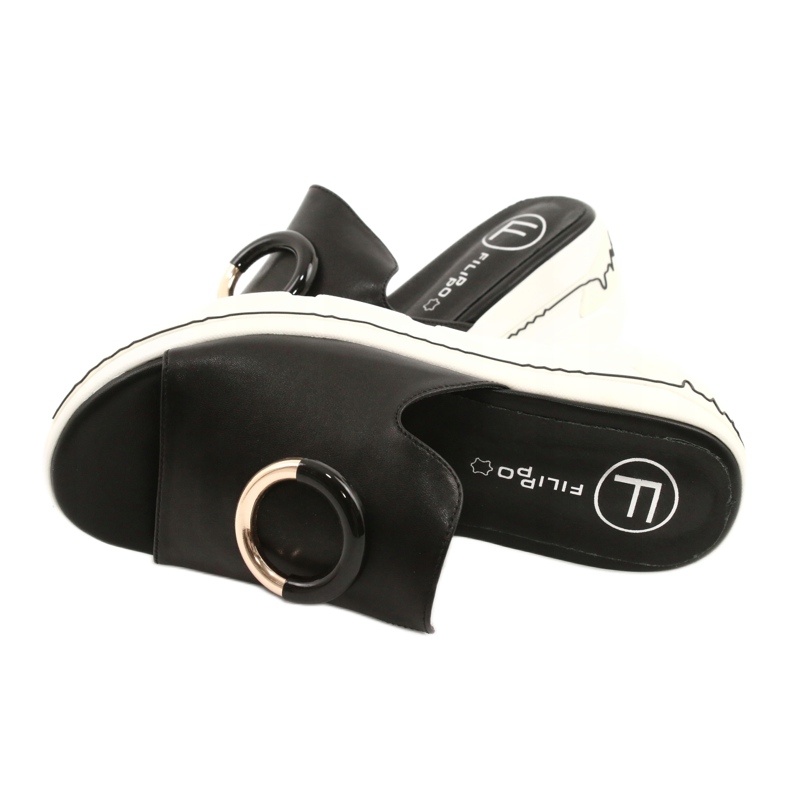 Filippo Chinelos confortáveis ​​na plataforma FILI PPO DK2318 / 21 BK preto dourado 3