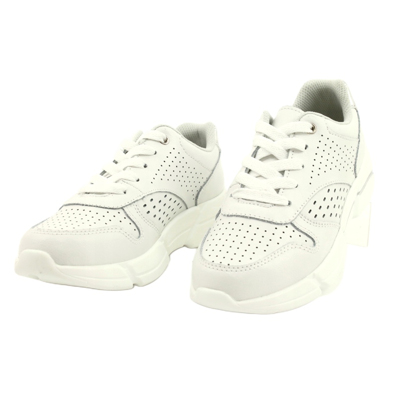 Calçados esportivos femininos de couro branco FILIPPO DP2156/21 WH 1