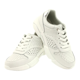 Calçados esportivos femininos de couro branco FILIPPO DP2156/21 WH 2