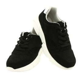 Filippo Sapatos esportivos de couro de camurça feminina negra DP2156/21 preto 3