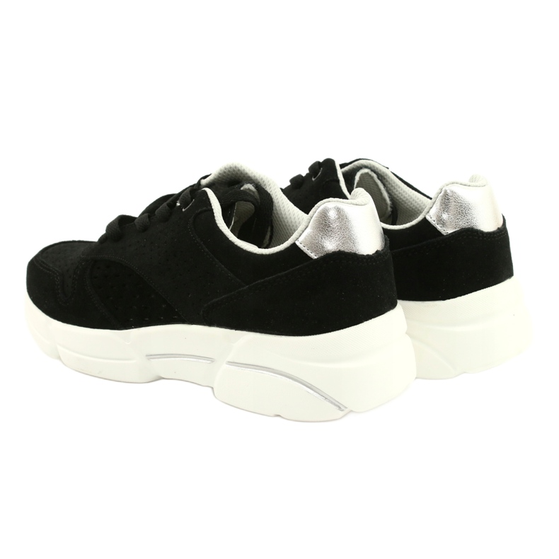 Filippo Sapatos esportivos de couro de camurça feminina negra DP2156/21 preto 5
