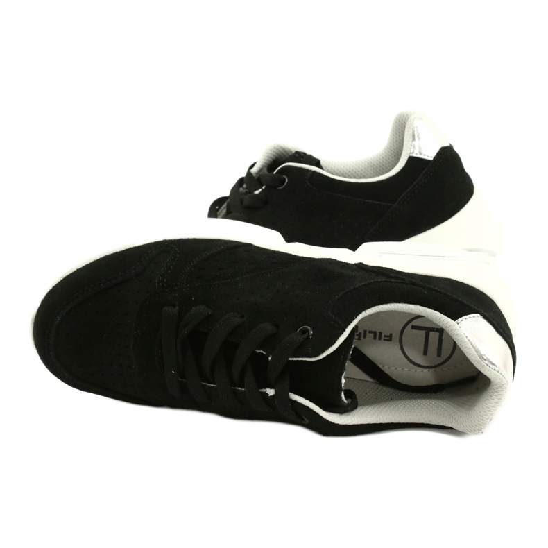 Filippo Sapatos esportivos de couro de camurça feminina negra DP2156/21 preto 4