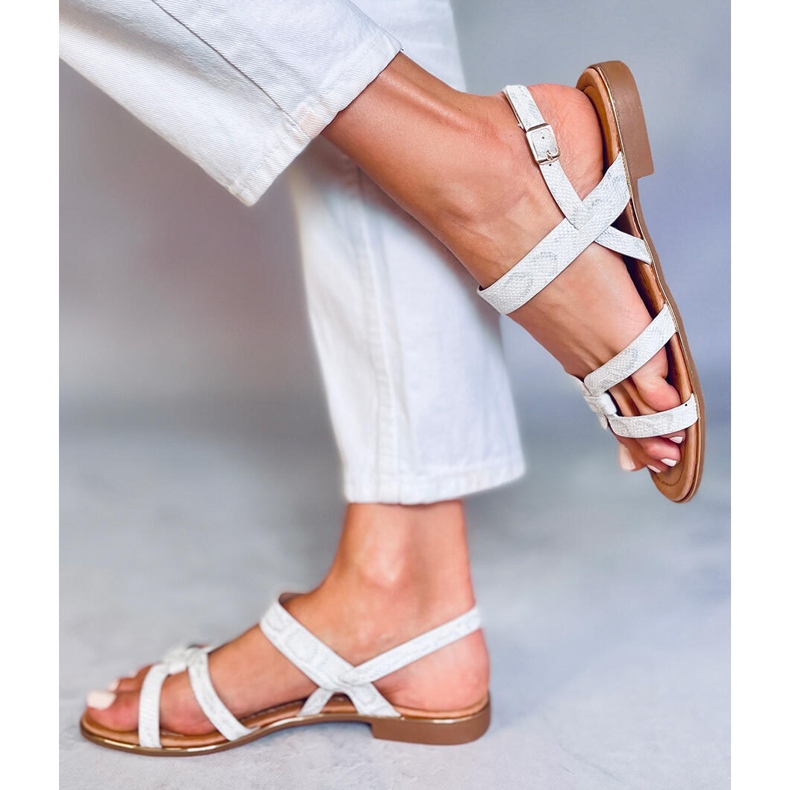 Sandálias femininas prateadas H8-176 prateadas prata 2