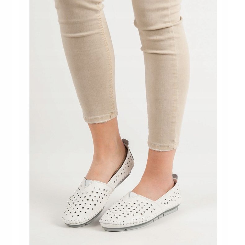 Kylie Calçados femininos de couro branco 1