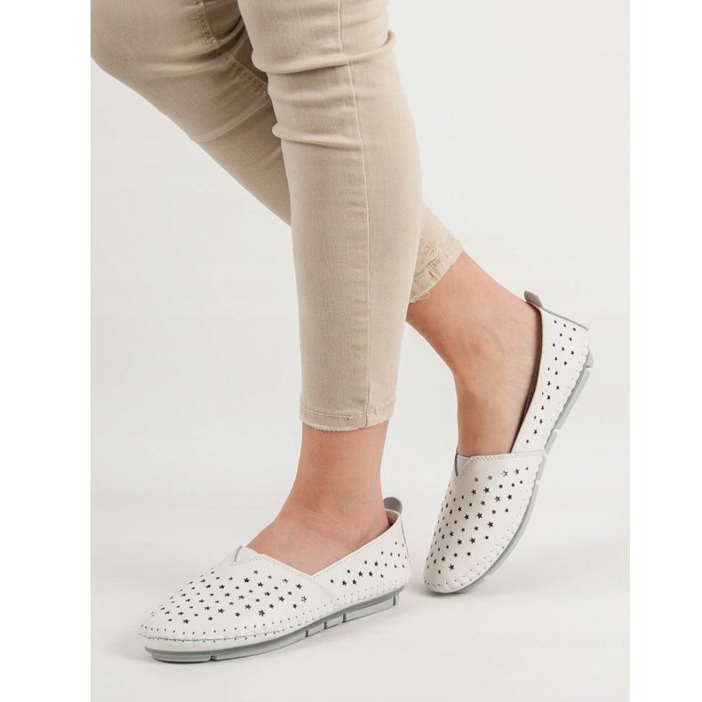 Kylie Calçados femininos de couro branco 2