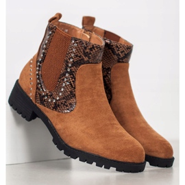 Small Swan Snake Print Chelsea Boots marrom 1