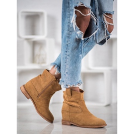 Bella Paris Botas de caubói em cunha castanho 1