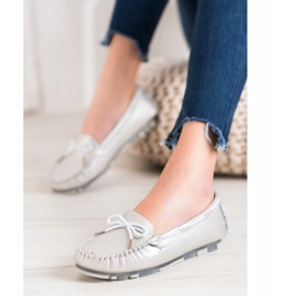 Filippo Mocassins de couro leve cinza 1