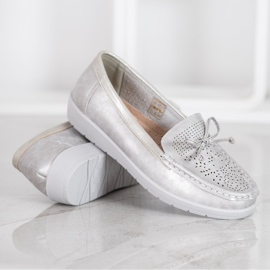 SHELOVET Mocassins confortáveis cinza 1