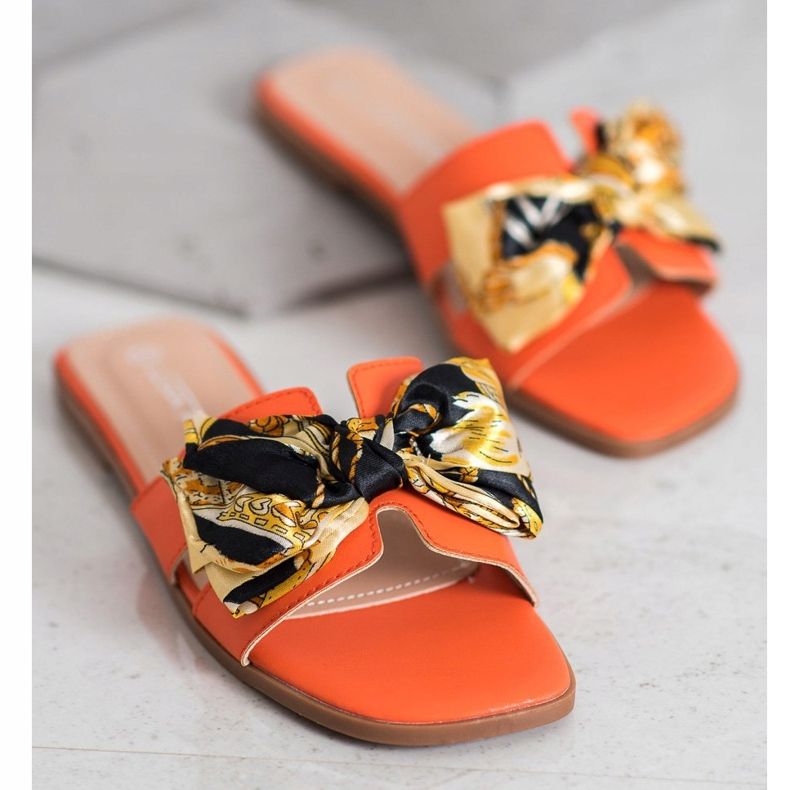 SHELOVET Chinelos elegantes laranja 2