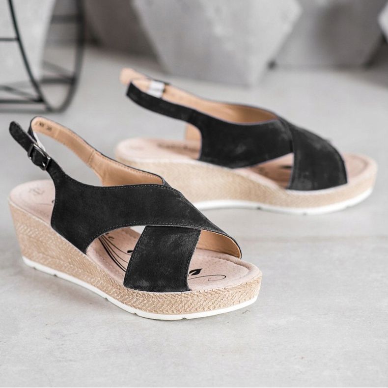 Filippo Sandálias de couro leves preto 2