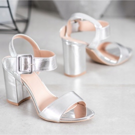 Small Swan Sandálias Em Bar Com Eco Couro cinza 1