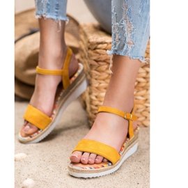 Yes Mile Sandálias de camurça confortáveis amarelo 2