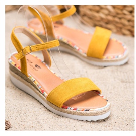 Yes Mile Sandálias de camurça confortáveis amarelo 1