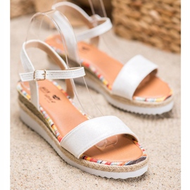 Yes Mile Sandálias de camurça confortáveis branco 1