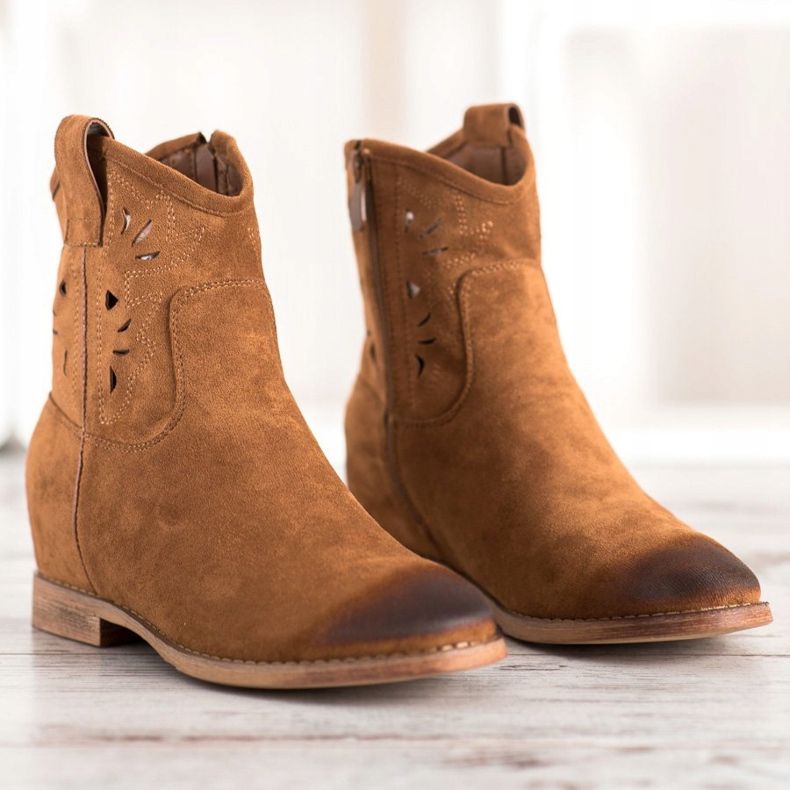 Vinceza Botas de cowboy de cunha Vinez marrom amarelo 2