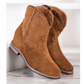 Ideal Shoes Botas de cowboy marrons elegantes castanho 2