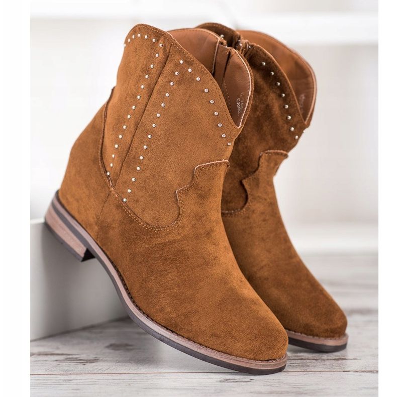 Ideal Shoes Botas de cowboy marrons elegantes marrom 2
