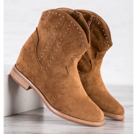 Ideal Shoes Vaqueiras de camelo elegantes marrom 1