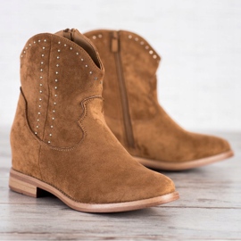 Ideal Shoes Vaqueiras de camelo elegantes marrom 2