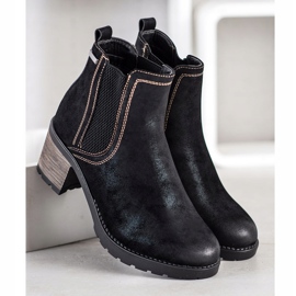 SHELOVET Botas estilosas com glitter preto 2