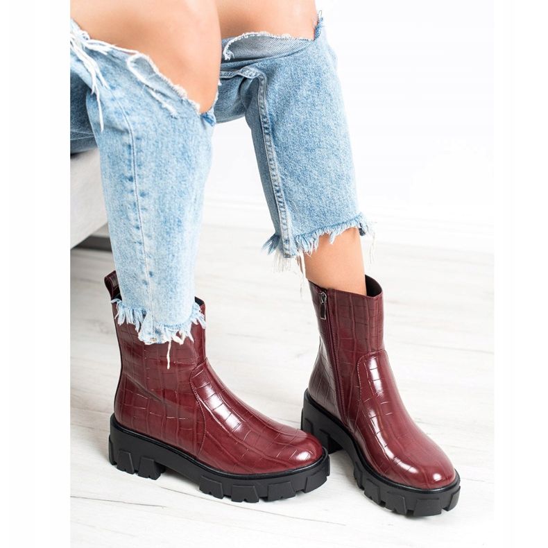 Goodin Botas na plataforma vermelho 1