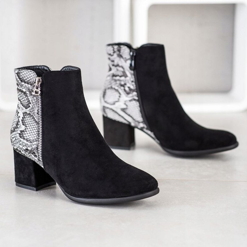 Filippo Botas com estampa de cobra preto cinza 1 Filippo Botas com estampa de cobra preto cinza 1