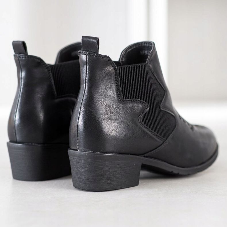 Weide Botas de couro ecológico preto 1