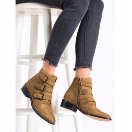 Corina Botas marrons com fivelas castanho 2