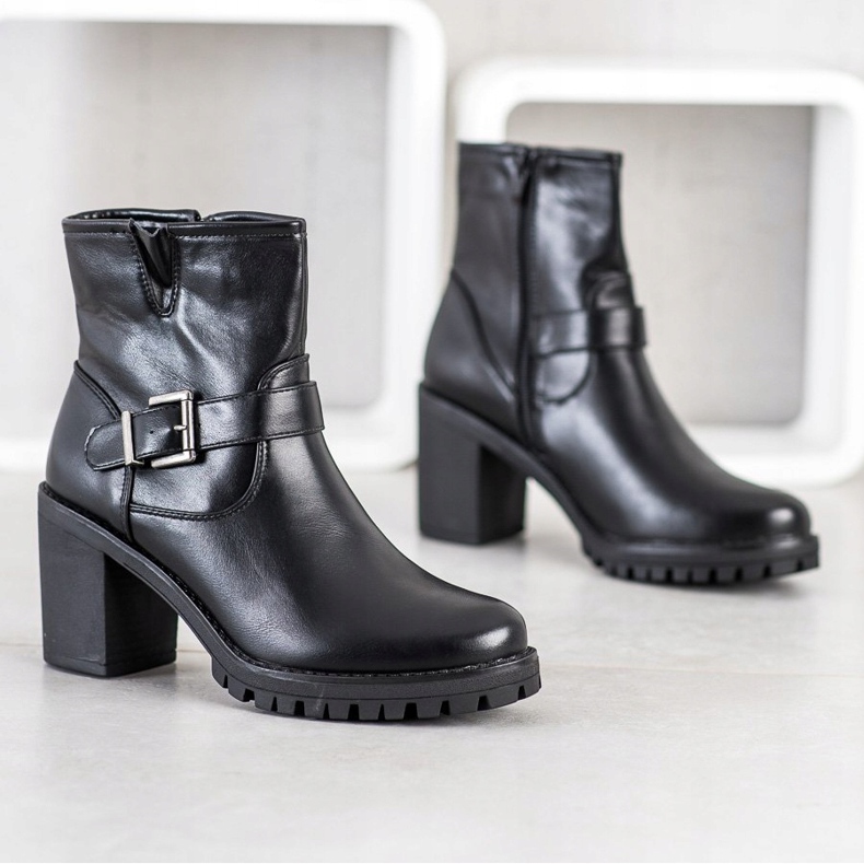 Marquiz Botas Pretas Com Fivela preto 1