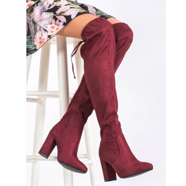 Wilady Botas altas em um poste vermelho 1
