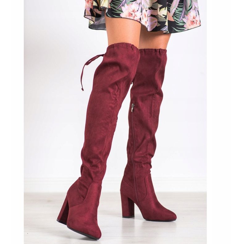Wilady Botas altas em um poste vermelho 2