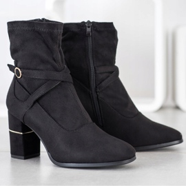 Goodin Botas com encarte de ouro preto 1 Goodin Botas com encarte de ouro preto 1