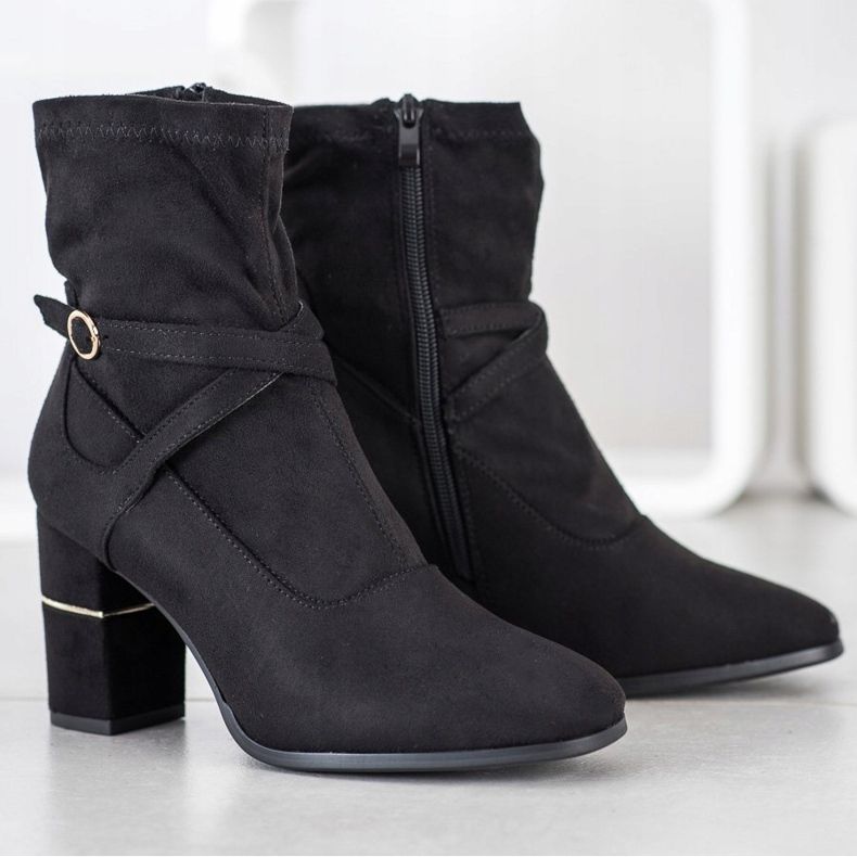 Goodin Botas com encarte de ouro preto 1