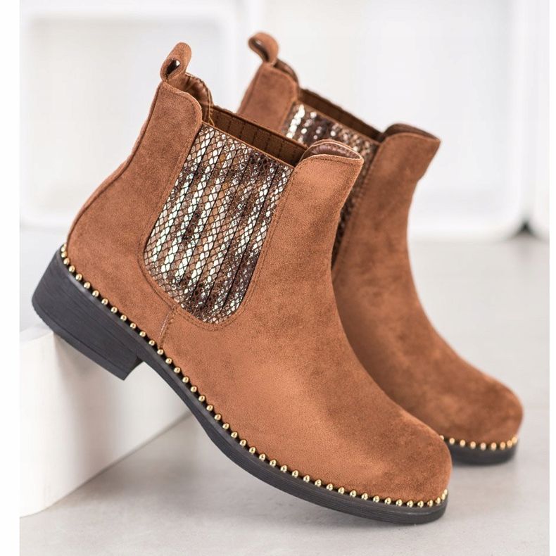 SHELOVET Botas chelsea elegantes castanho 1