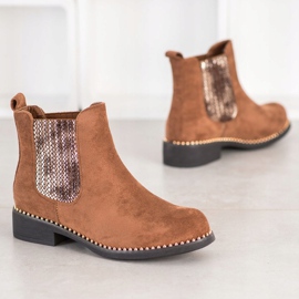 SHELOVET Botas chelsea elegantes marrom 2